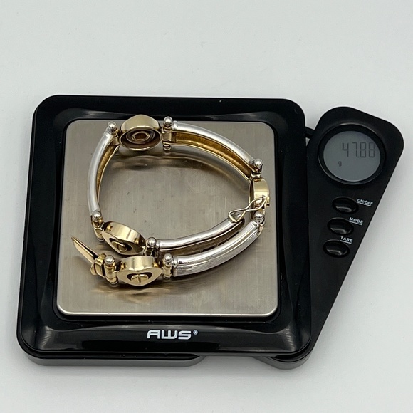 ❤️❤️ SOLD ❤️❤️ 14K Solid Gold 47.88g 8" Long Bracelet Custom Made TwoTone - Picture 9 of 17